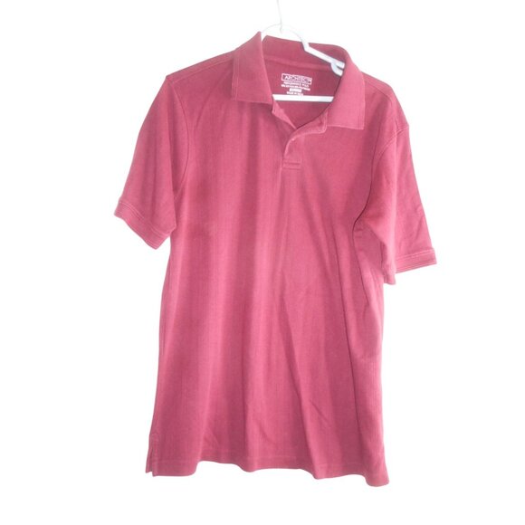 Architect Other - Burgundy ribbed Knit Sz M Collared Performance Polo shirt Short sleeve Architect